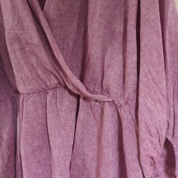 Lane Bryant Linen Blend Crossover Peplum Top 24 - Picture 8 of 16